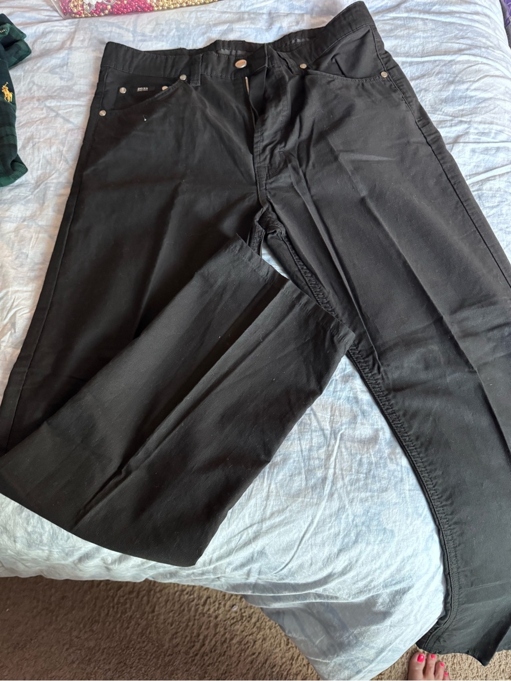 Hugo Boss Black Dress Pants with Branded Waistband